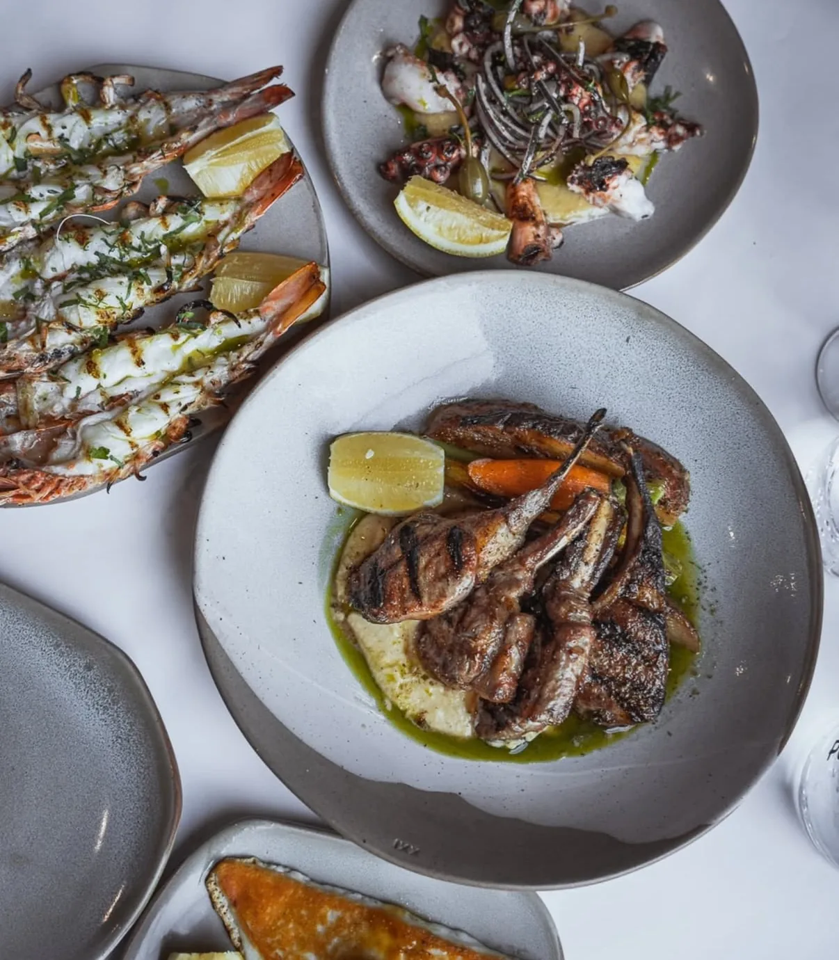 Chargrilled octopus, fish and lamb from the charcoal grill at Opa Echuca