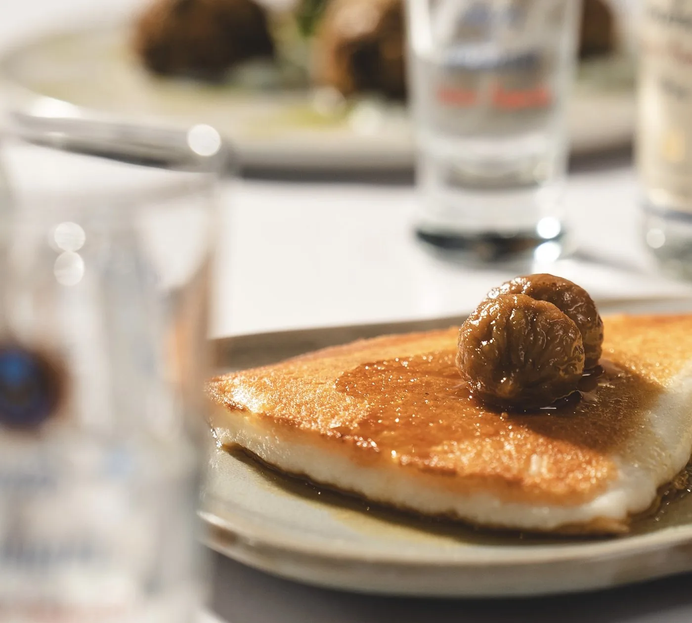 Saganaki with fig compote at Opa Echuca