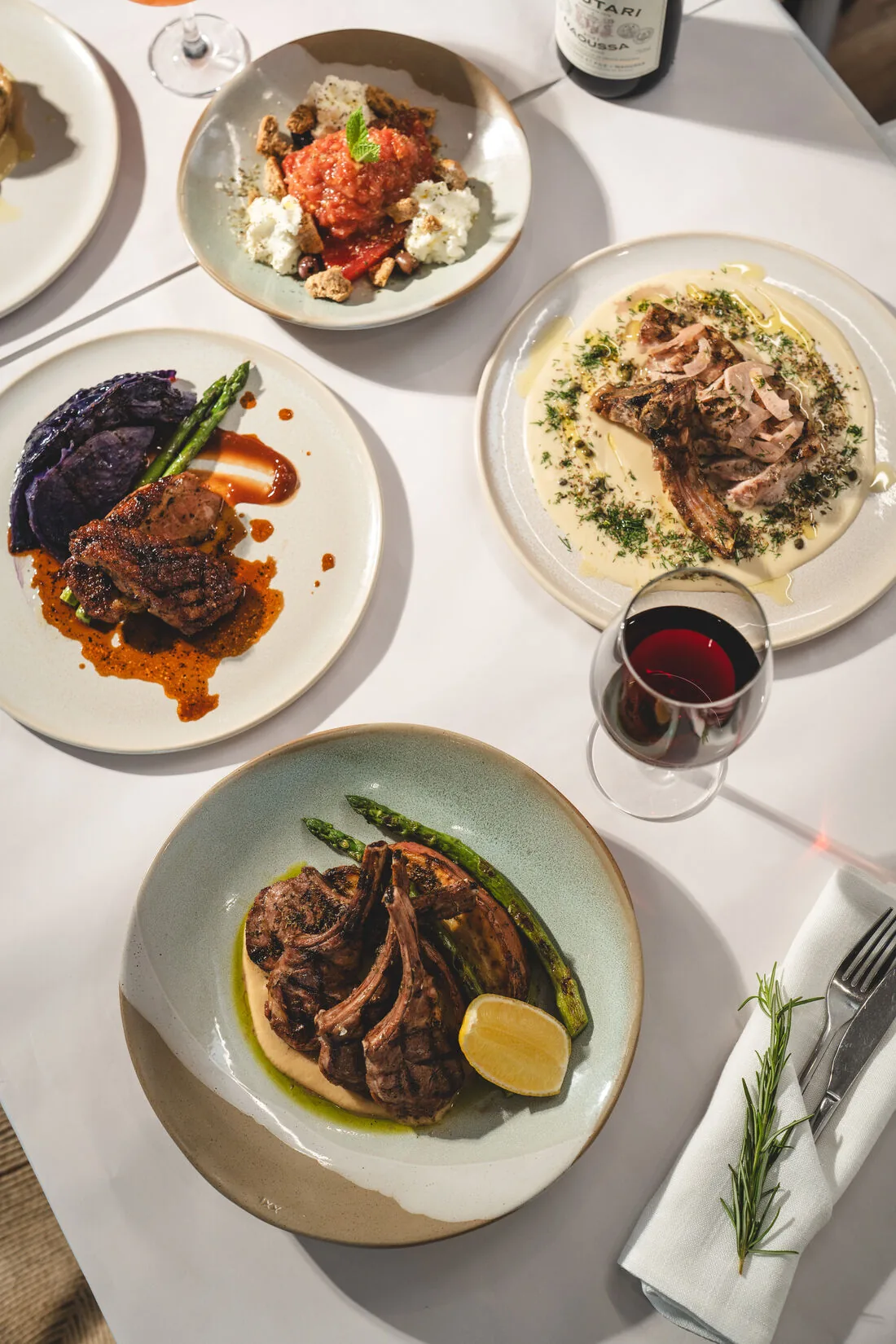 Greek share plates spread across a table in Echuca