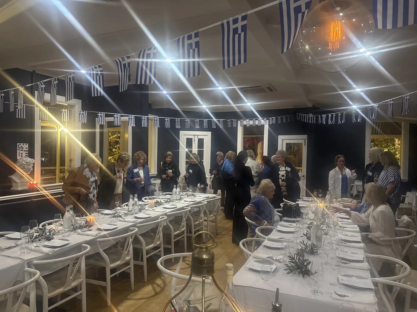 Upstairs Events Space at Opa Echuca set for an evening function