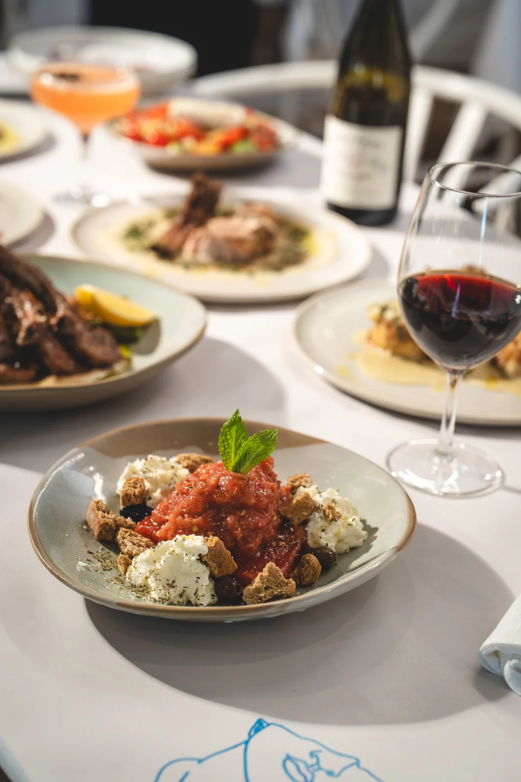 Long Greek Lunch at Opa Echuca: share plates and a glass of red