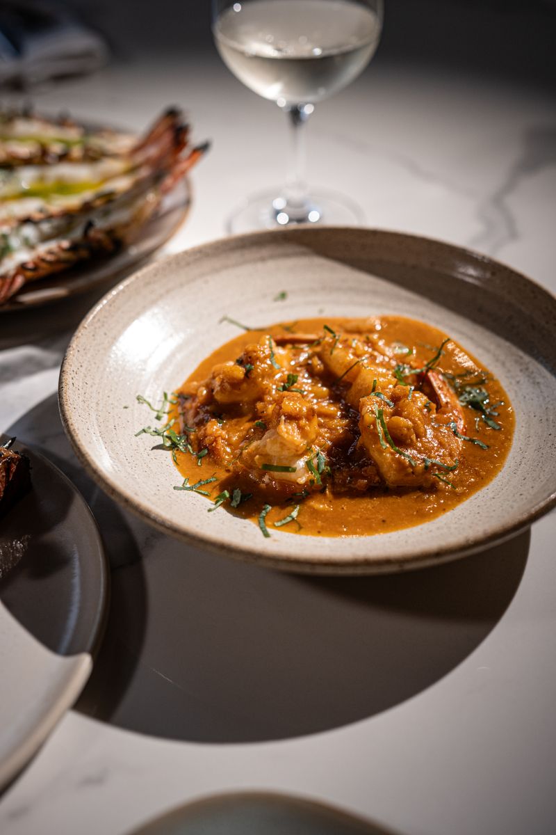 Prawn saganaki at OPA Echuca