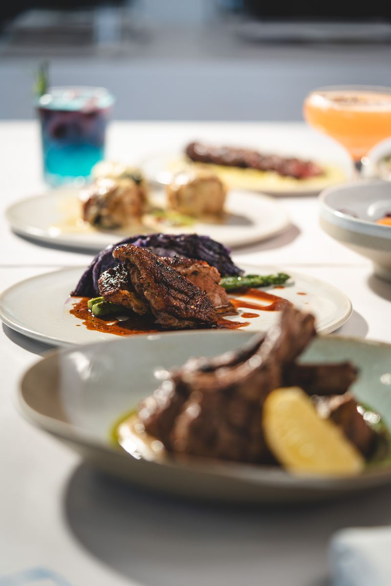 Lamb, chargrilled octopus, sides and cocktails at OPA Echuca